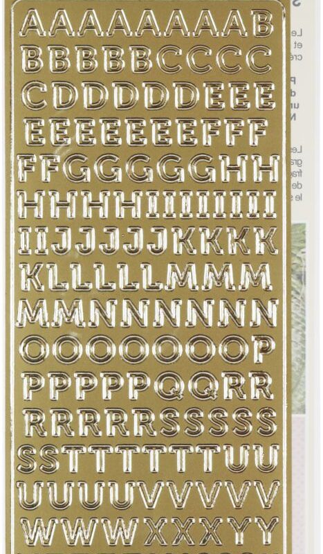 Afneembare stickers hoofdletters goud 105 x 232