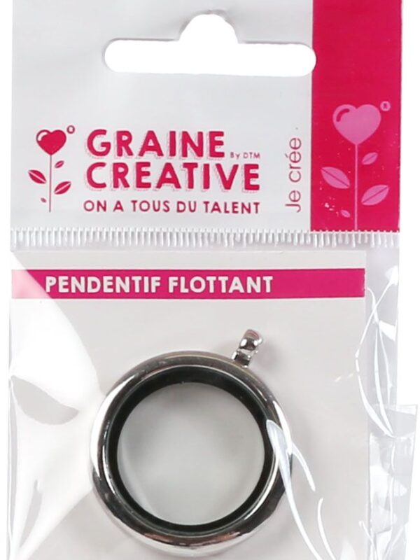 Floating round pendant silver