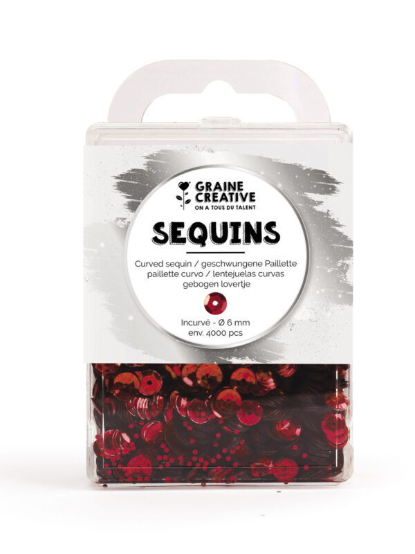 Curved sequin red