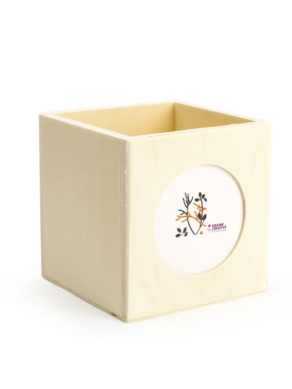 Pencil pot with photo frame 100 x 100 x 100 mm