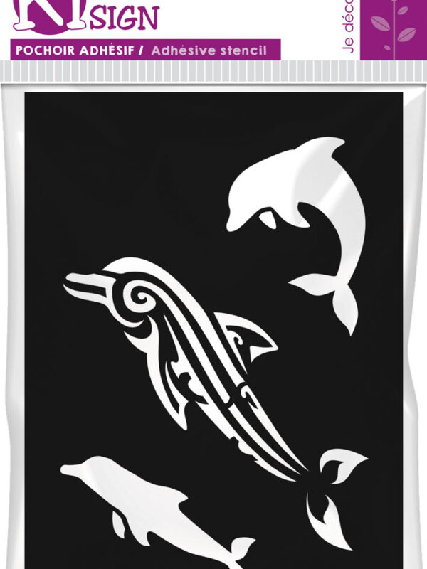 Selbstklebende Schablone – Delfin 7 x 10 cm
