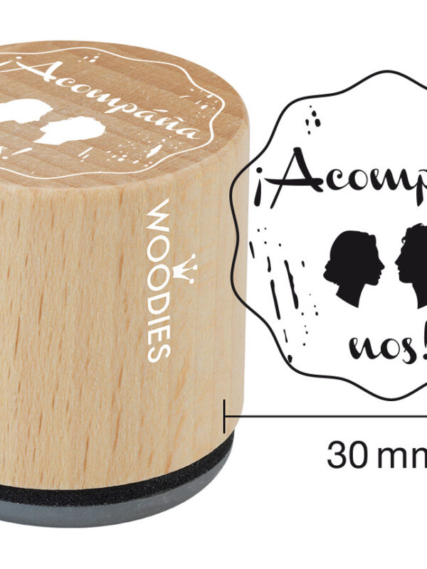 Woodies wooden stamp 30mm – Join us!