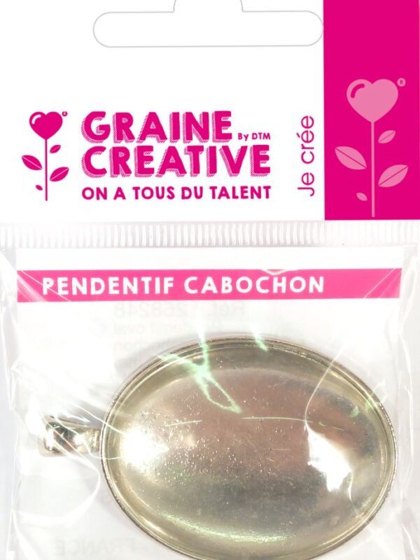 Pendant to decorate oval silver 33x43mm + cabochon