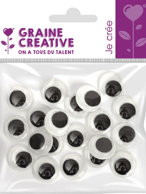 Wiggly eyes 15mm (20 pcs)