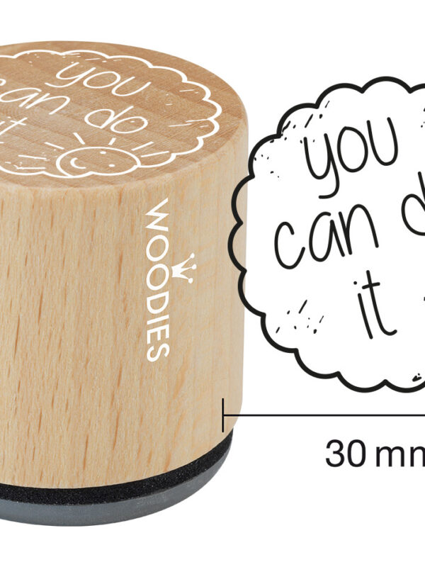Woodies wooden stamp 30mm – You can do it