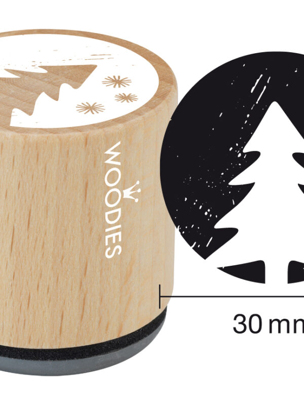 Houten stempel Woodies 30mm - Kerstboom