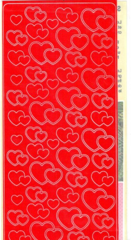 Afneembare stickers rode hartjes 105 x 232 mm