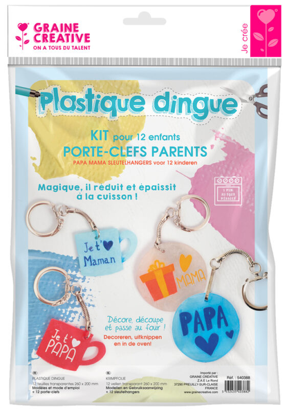 Shrink plastic kit – Mom / dad key rings (12 pcs)