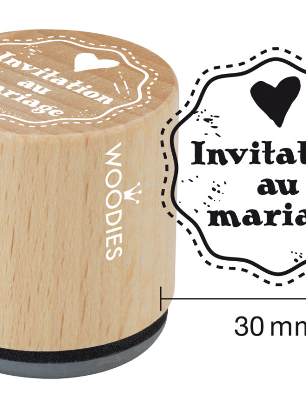 Woodies wooden stamp 30mm – Wedding invitation
