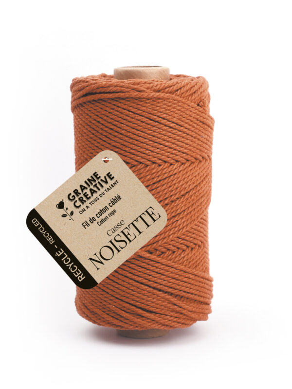 Gerecycled katoendraad 400 g, Ø 2 mm x 100 m – Hazelnoot