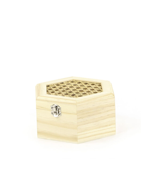 Wooden box 130 mm x 60 mm x 113 mm - Hexagonal