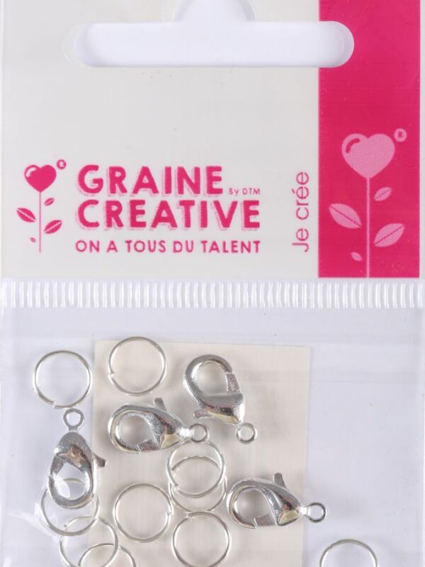 Cartier clasp with ring 12mm – Silver (4 pcs)