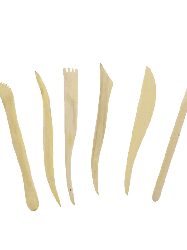 Modellierwerkzeug-Set aus Holz, Größe L, 15 cm (6-teilig)