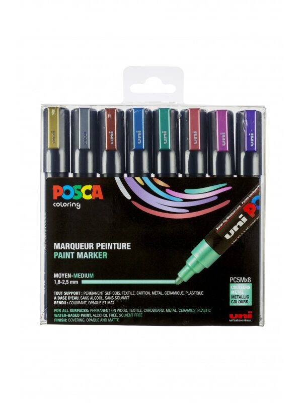 Set mit 8 Markern PC-5M Metallic