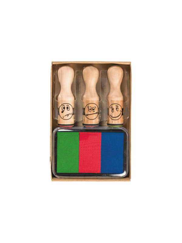 Reward stamps wood – Smiley (3 pcs)