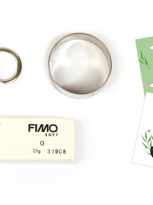 Fimo keychain kit – Panda (12 pcs)