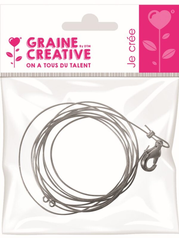 Necklace wire 0.4 mm 80 cm chrome