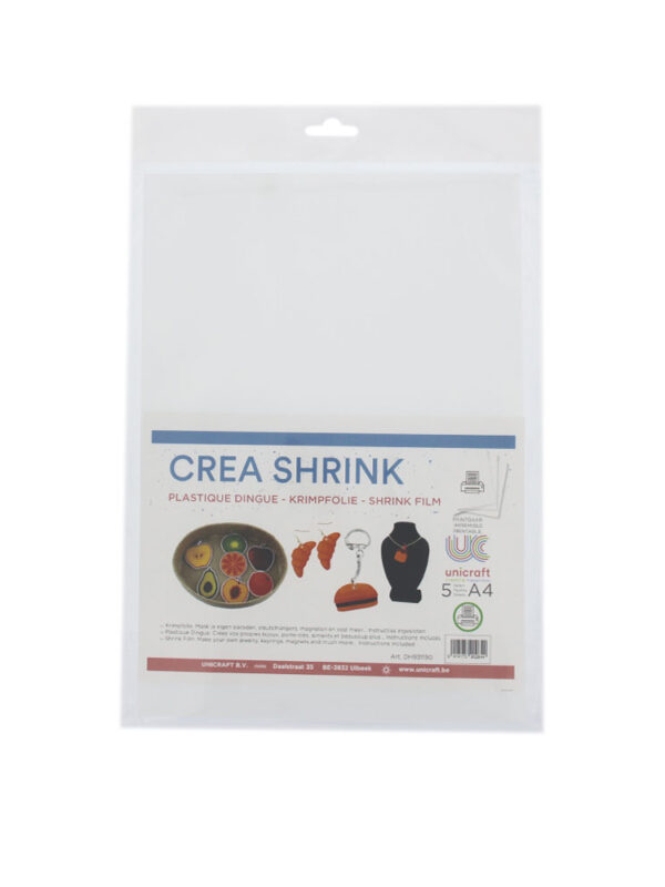 Crea Shrink A4 printable – Transparent (5 sheets)
