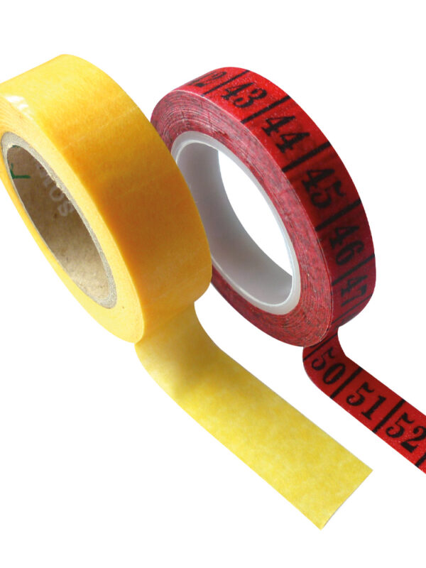 Set van 2 zelfklevende tapes, geel en rood, 15 x 10 m