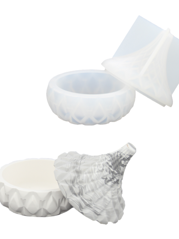 Pot en silicone avec couvercle à motifs