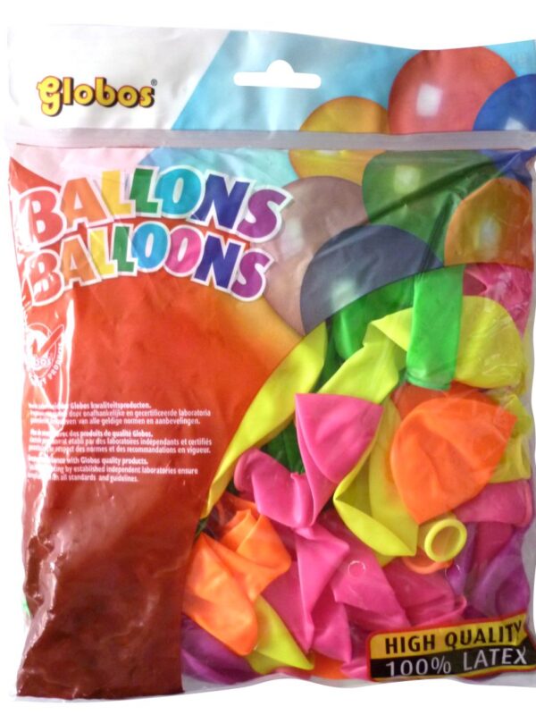 100 neonballonnen, assorti