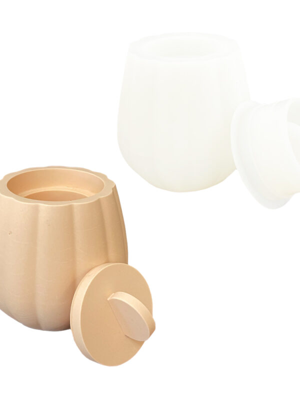 Moule en silicone pour pot à rayures épaisses avec couvercle
