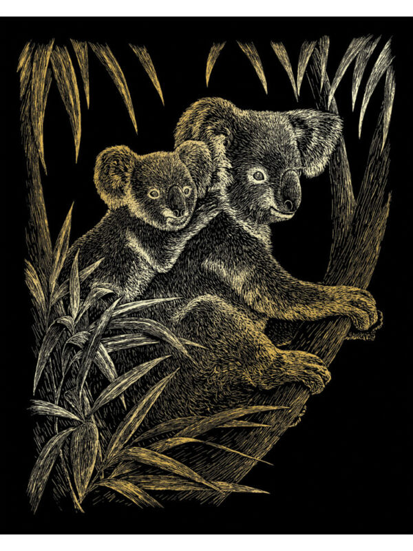 Scratch card gold 203 x 254mm koalas