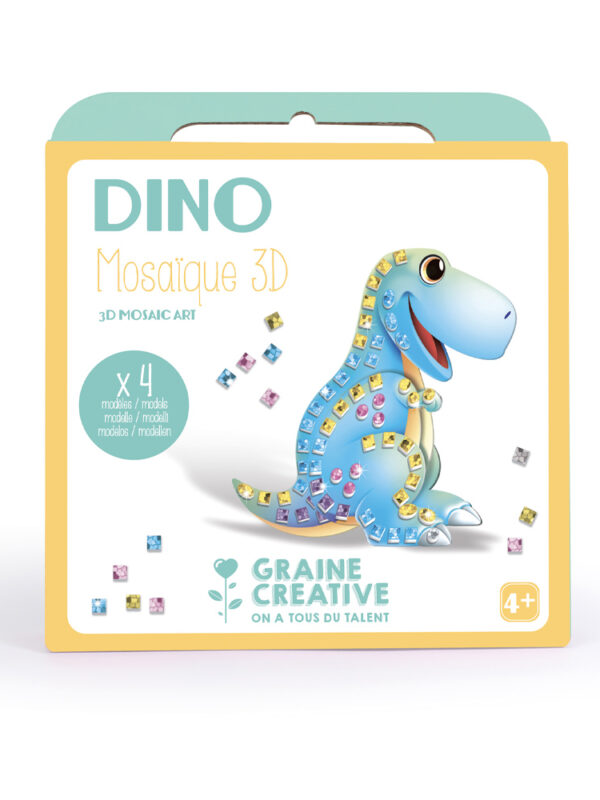 3D mosaic card animals kit – Dino (4 pcs)