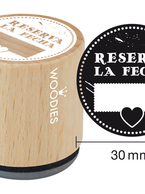 Woodies wooden stamp 30mm – Save the date (plural)
