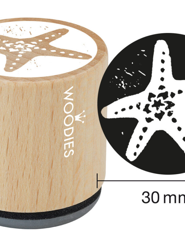 Houten stempel Woodies 30mm - Zeester