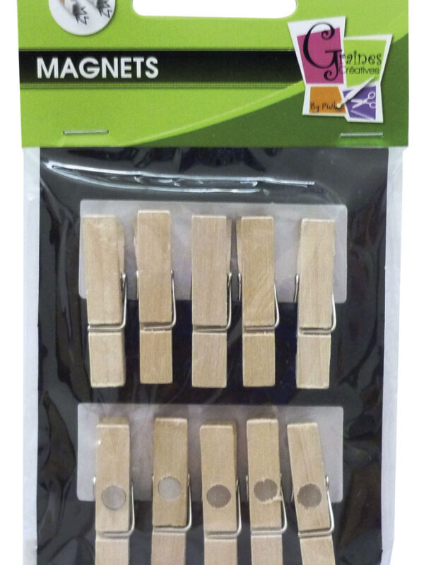 Clothes peg 35 mm magnet natural