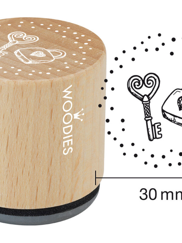 Houten stempel Woodies 30mm - Sleutel en slot