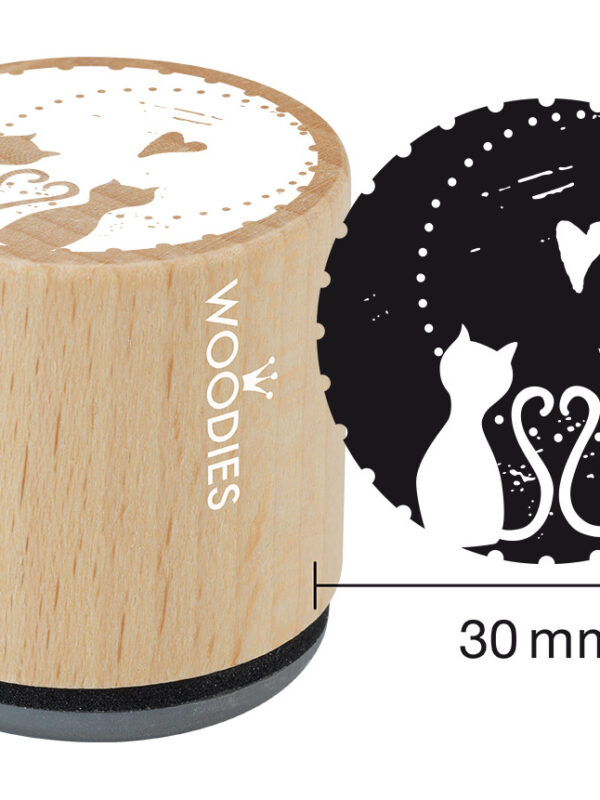 Houten stempel Woodies 30mm - Katten