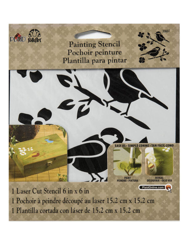 Stencil small 15.24cm x 15.24cm - Birds