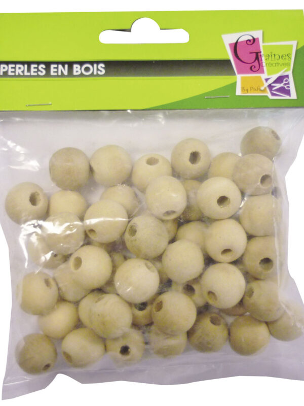 Zakje met 50 houten kralen Ø 20 met gat 4
