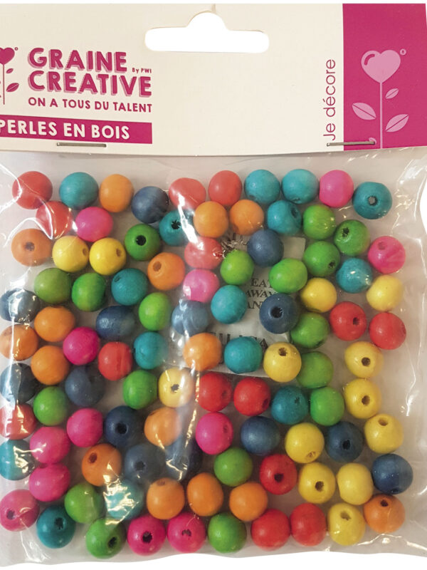 Zakje met 100 gekleurde kralen, assorti D10 / gat 2
