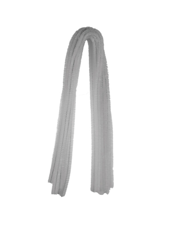 Chenille 8 mm x 50 cm P/10 white