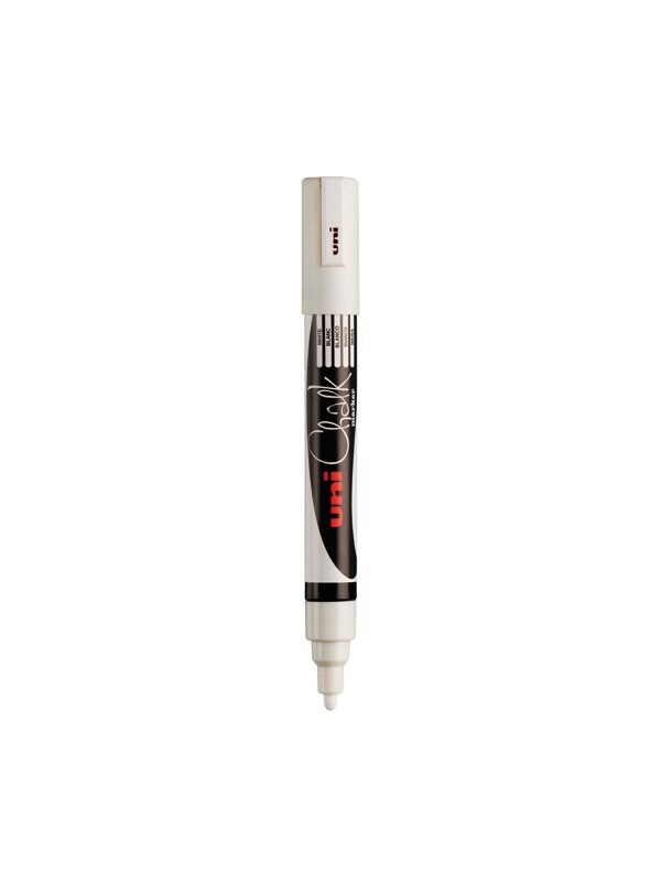 Uni chalk marker PWE-5M medium conical tip - white