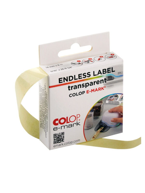 Colop E-mark Go – Label roll 14mm x 8m – Transparent