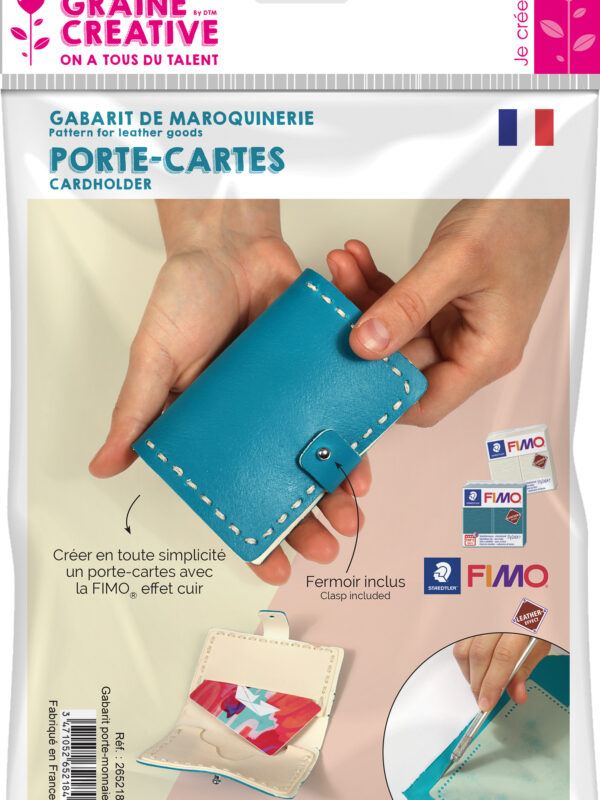 Fimo leather effect pattern – Card holder