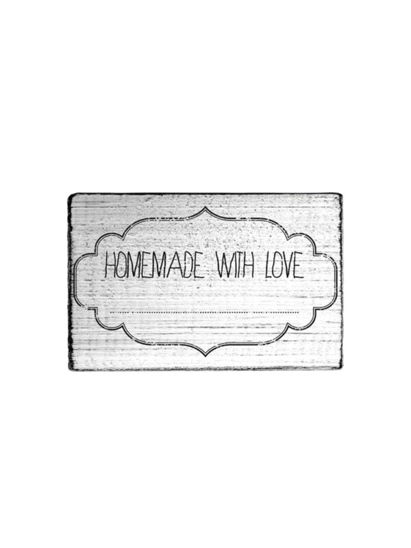 Holzstempel Vintage 70 mm x 42 mm – Mit Liebe selbstgemacht