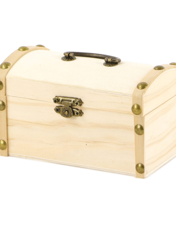 Wooden treasure chest 130 mm x 80 mm x 80 mm