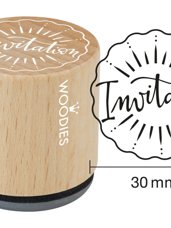 Woodies wooden stamp 30mm – Invitation 2