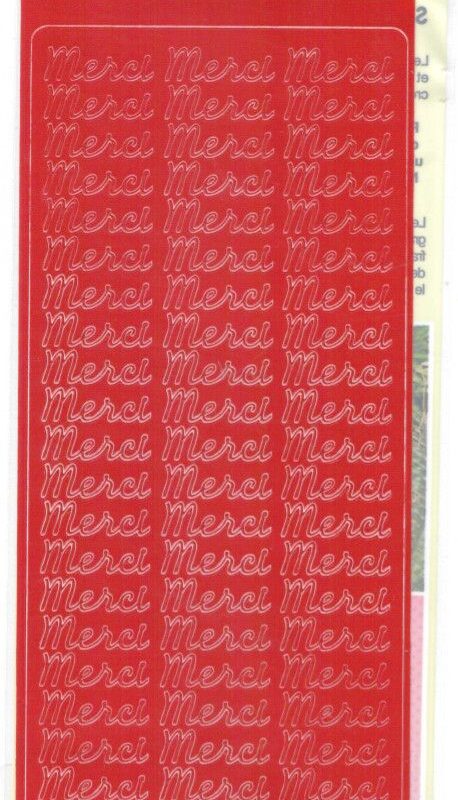 Afneembare stickers bedankt rood bordeauxrood 105 x 232 mm