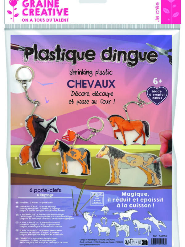 Shrink plastic kit – Horse key rings