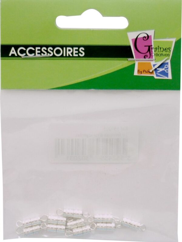 Bag of 10 screw clasps silver / nickel free
