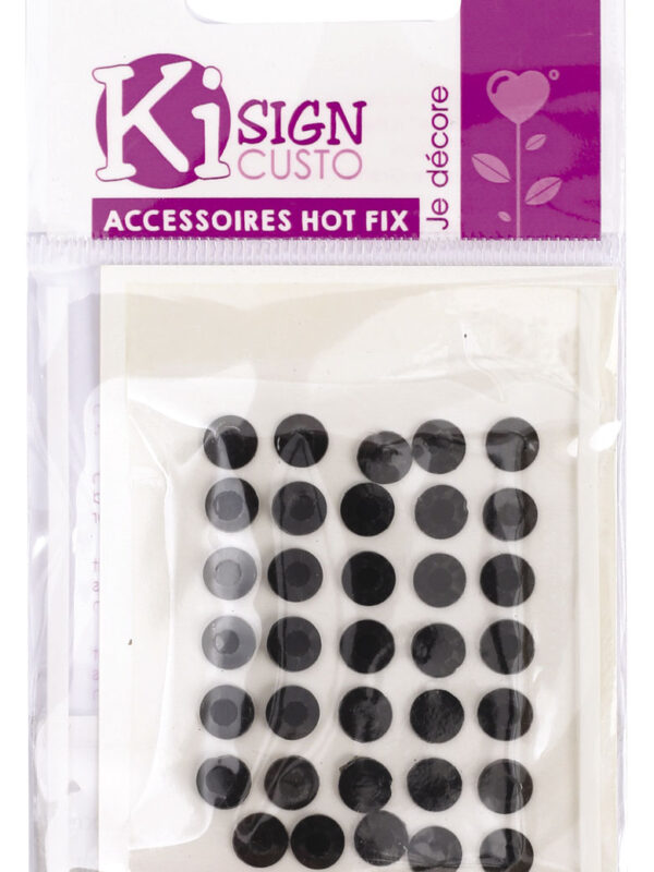 Heat-adhesive rhinestones 6mm black