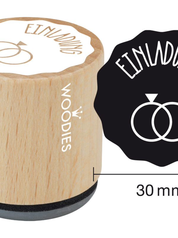 Houten stempel Woodies 30mm - Einladung 3