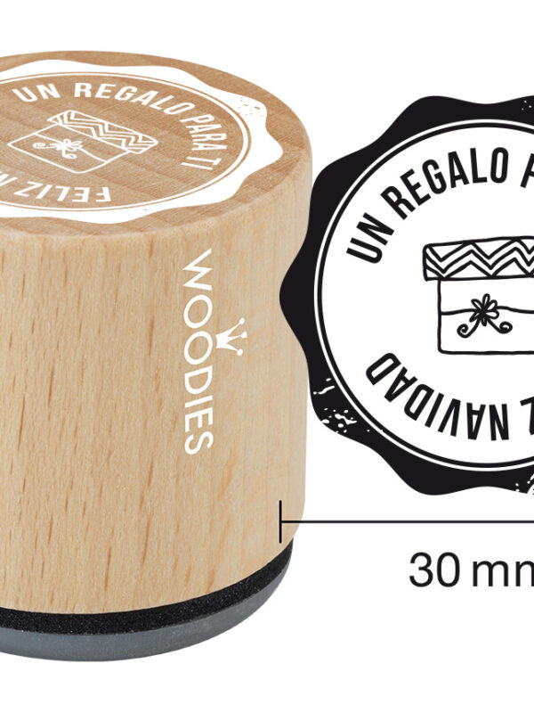 Woodies wooden stamp 30mm – A gift for you / Merry Christmas