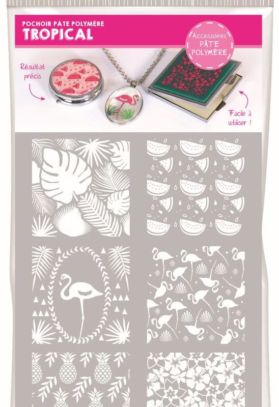 Polymer clay stencil – Tropical 114x153mm